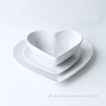 Grés fino 16pcs forma de coração cor vidrada em utensílios de jantar